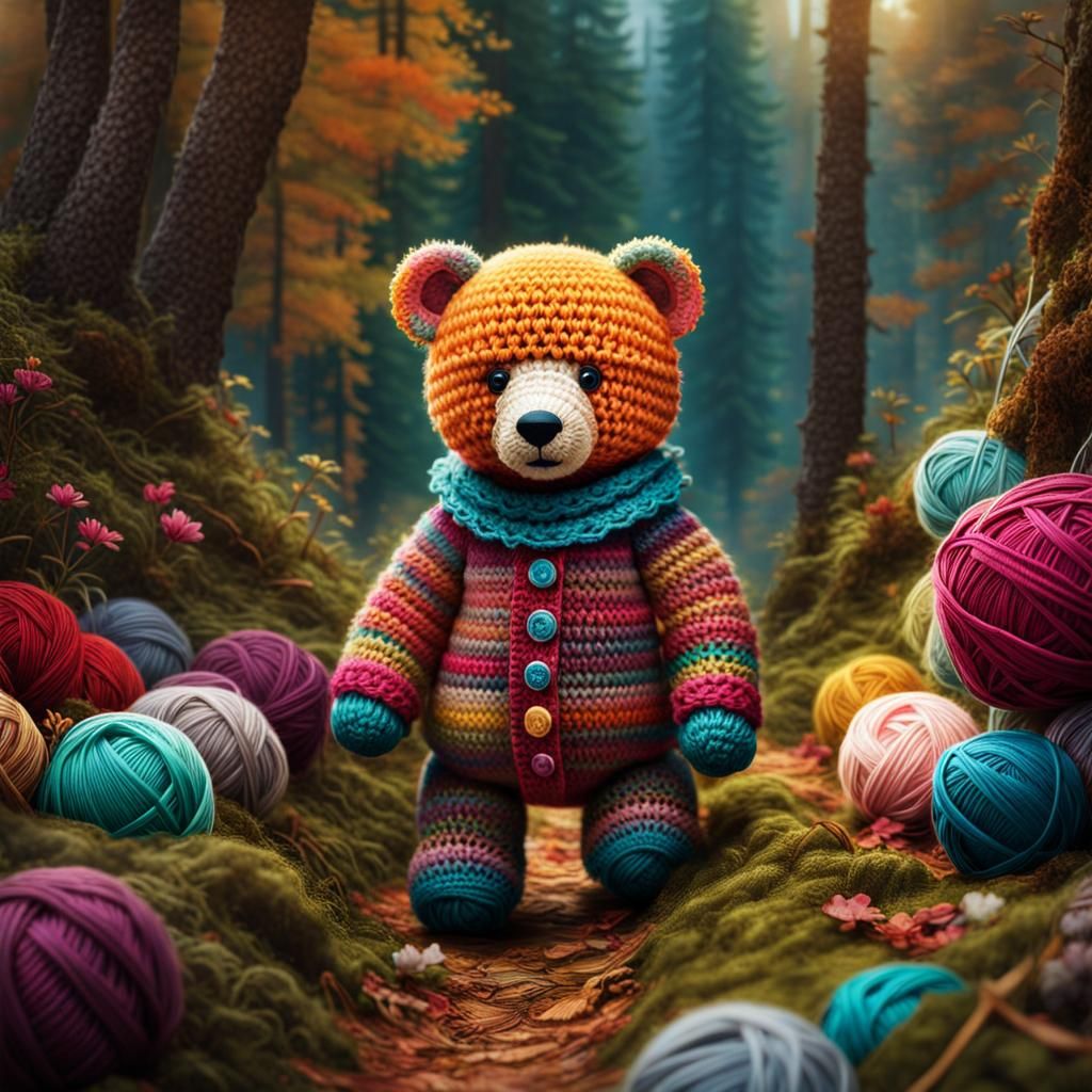 Teddy Bear Crochet Diorama: Fantasycore Masterpiece