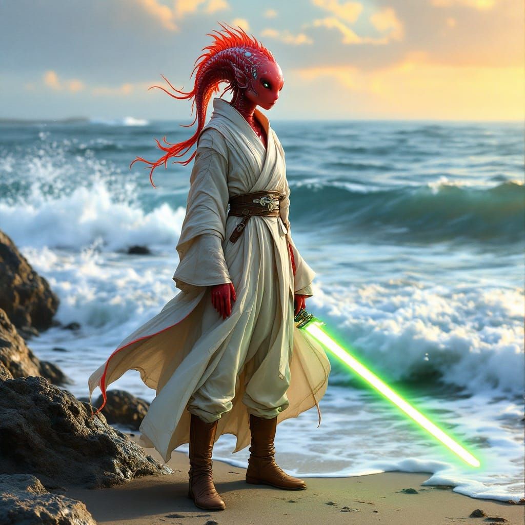 Jedi Consular in Iridescent Armor, Ocean's Edge