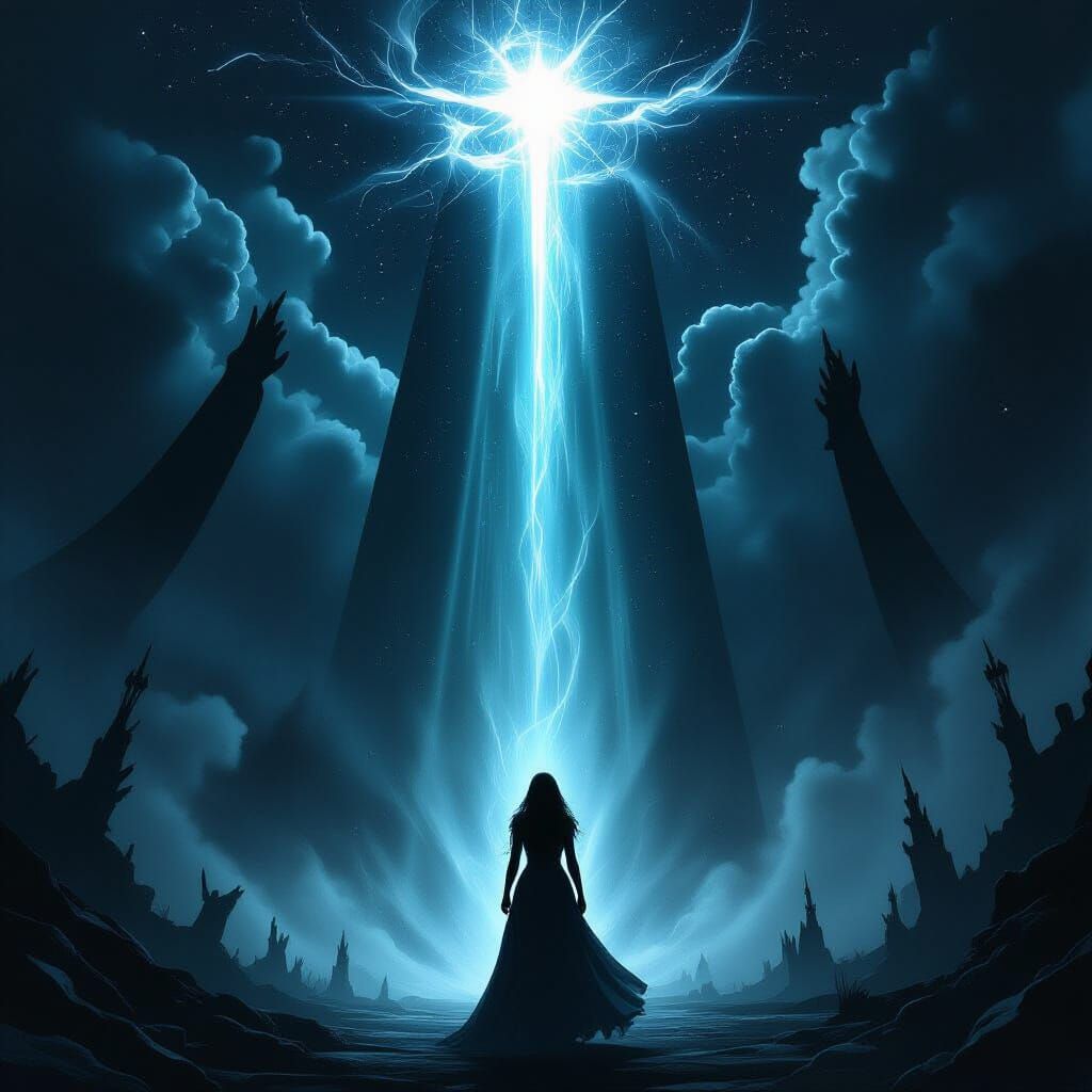 Dark Fantasy: Light Feeding Shadows in Dramatic Scene