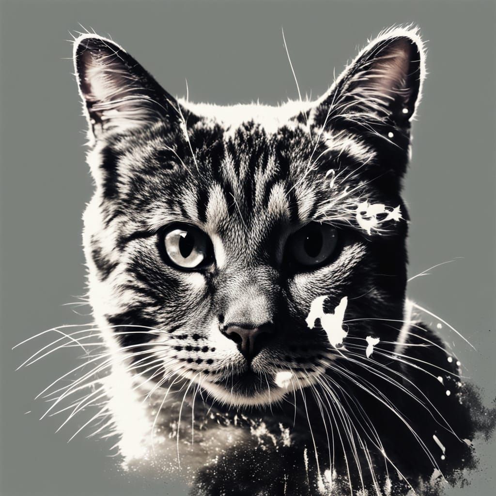 Double Exposed Feline Encounter