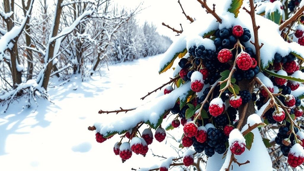 Russian Winter Bush in Ink Sketch Style