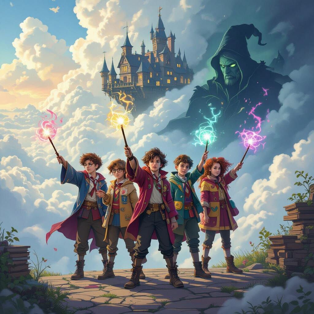 Misfit Kids Find Wands in Cloud School