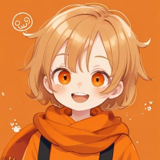 Cute Boy Portrait with Orange Filter