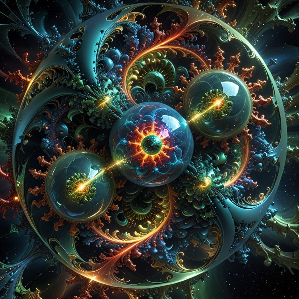 Three Quarks in Fractal Quantum Field, Surrealism