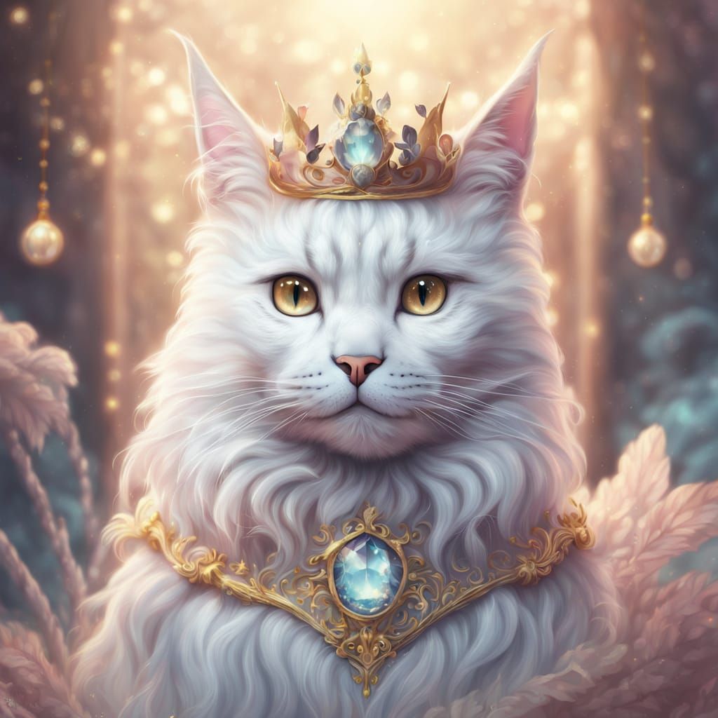 Whimsical Fantasy Cat and Dragon in Ethereal Glow