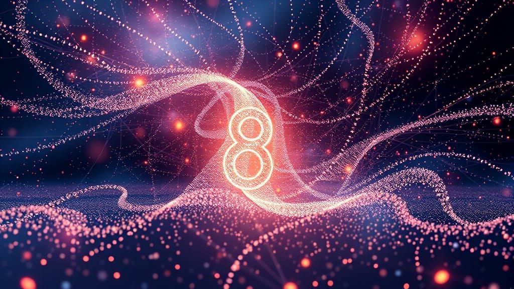 Cosmic Simulation with Glowing Number 8 in Hyper-Detailed Fu...