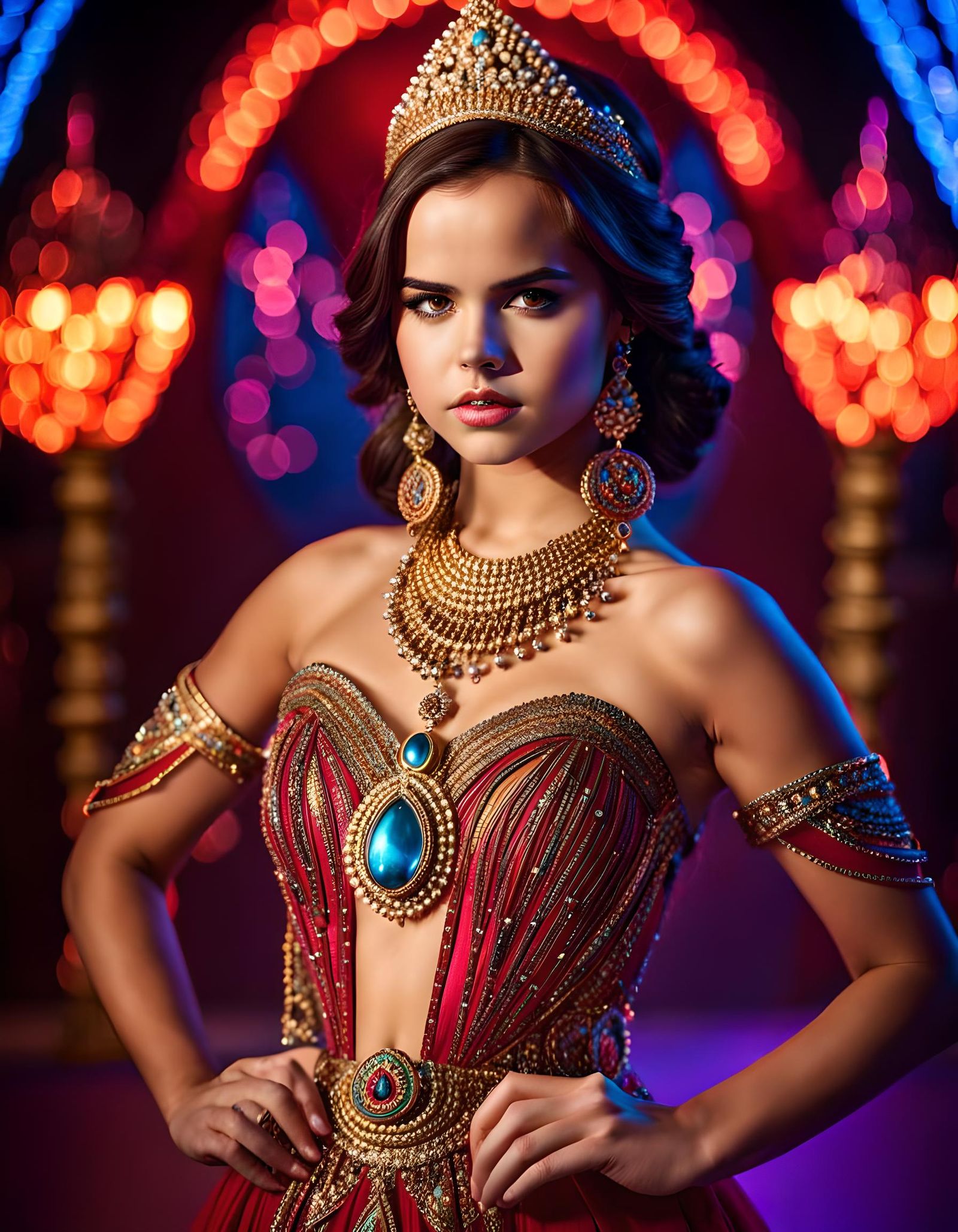 Beautiful Genie Full Body Portrait in DSLR Style