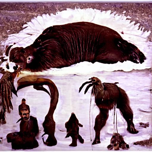 Surreal Hybrid Animal: Buffalo, Walrus, and More