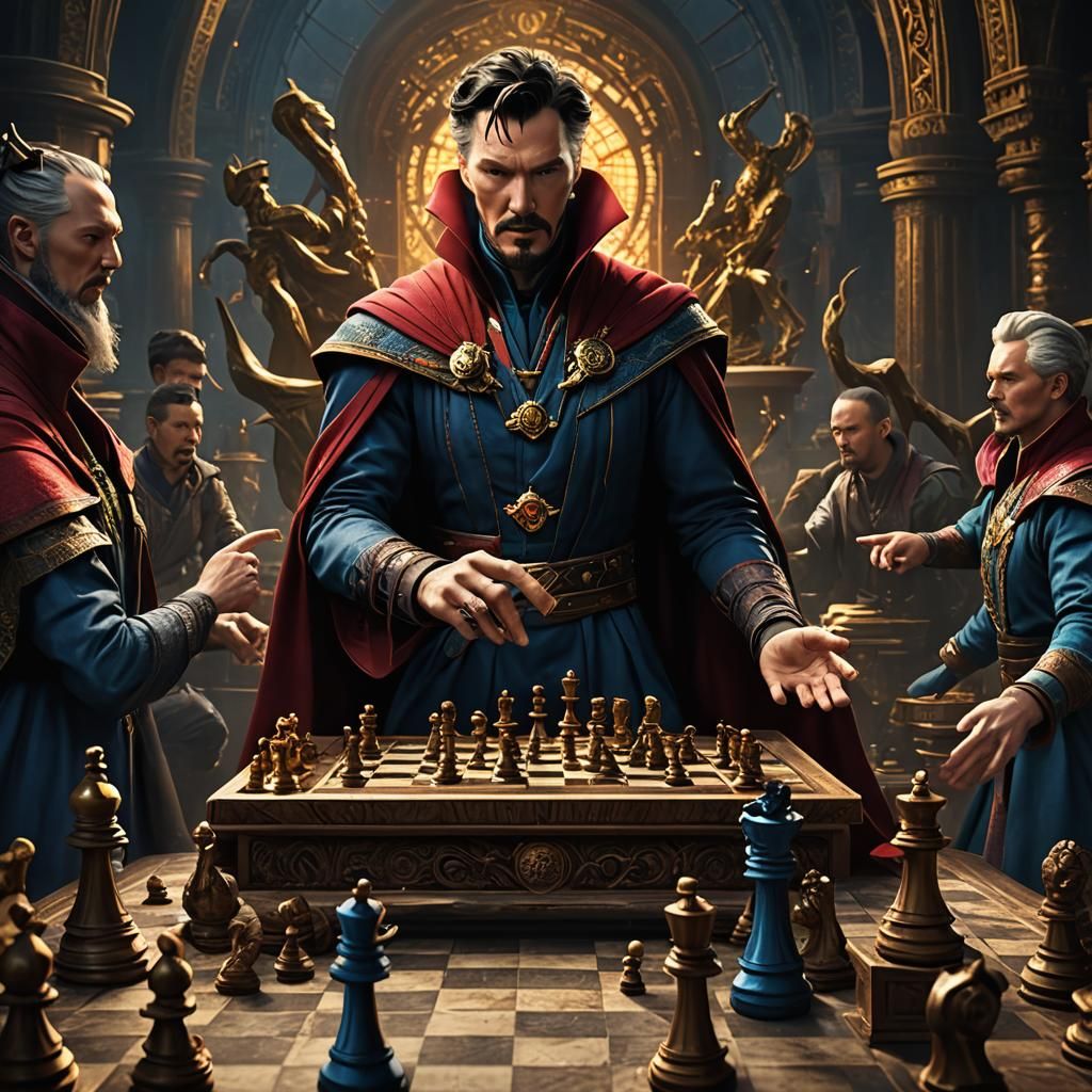 Dr. Strange Plays Chess: Detailed Matte Painting