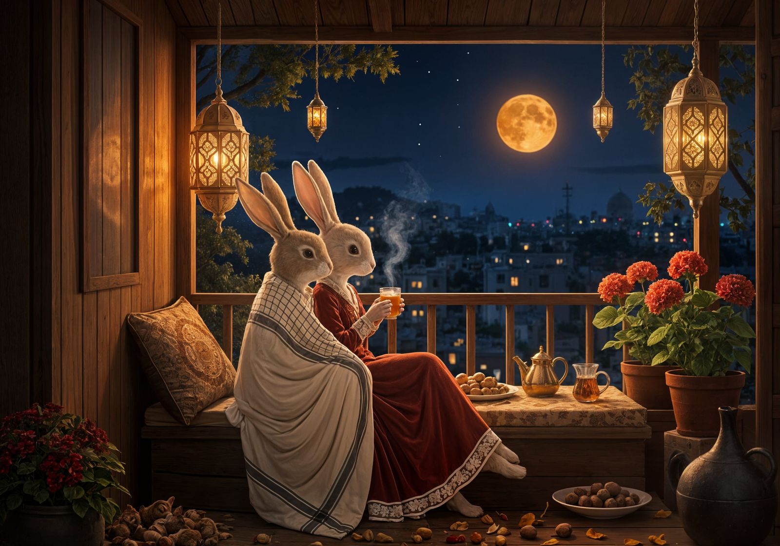 Romantic Autumn Date Night in Studio Ghibli Style