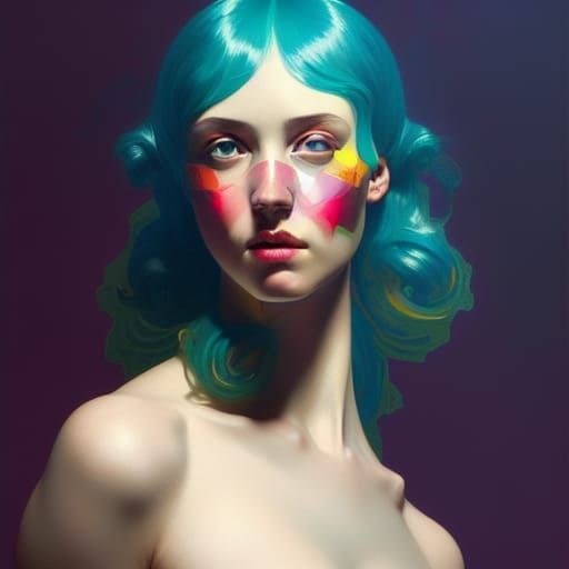 Pop Art Renaissance Portrait in Digital Art Style
