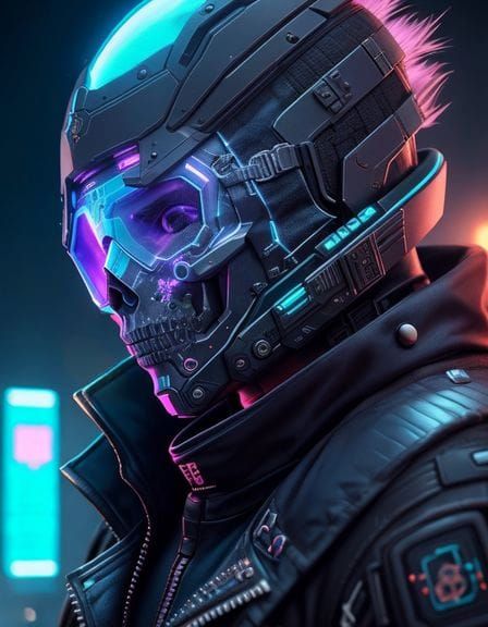Cyberpunk Assassin in Dystopian Setting