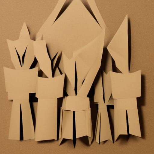 Corrugated Cardboard Paper Cut-Out with Three Prongs