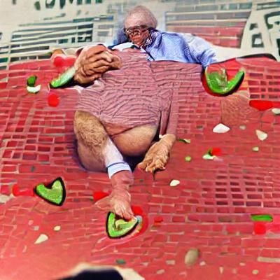 Humorous Digital Art: Politician Crushing Watermelon