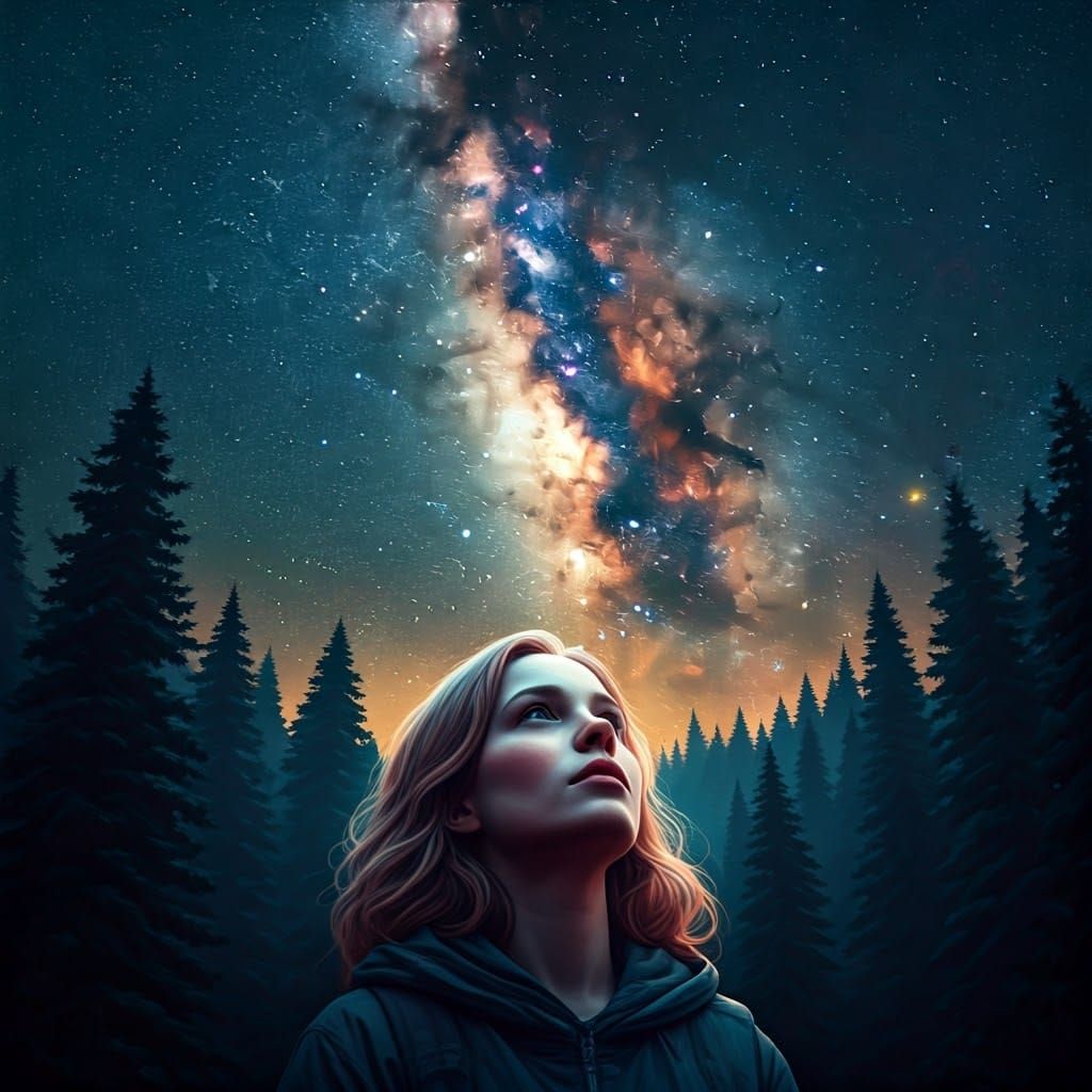 Enchanted Forest Clearing: A Celestial Spectacle