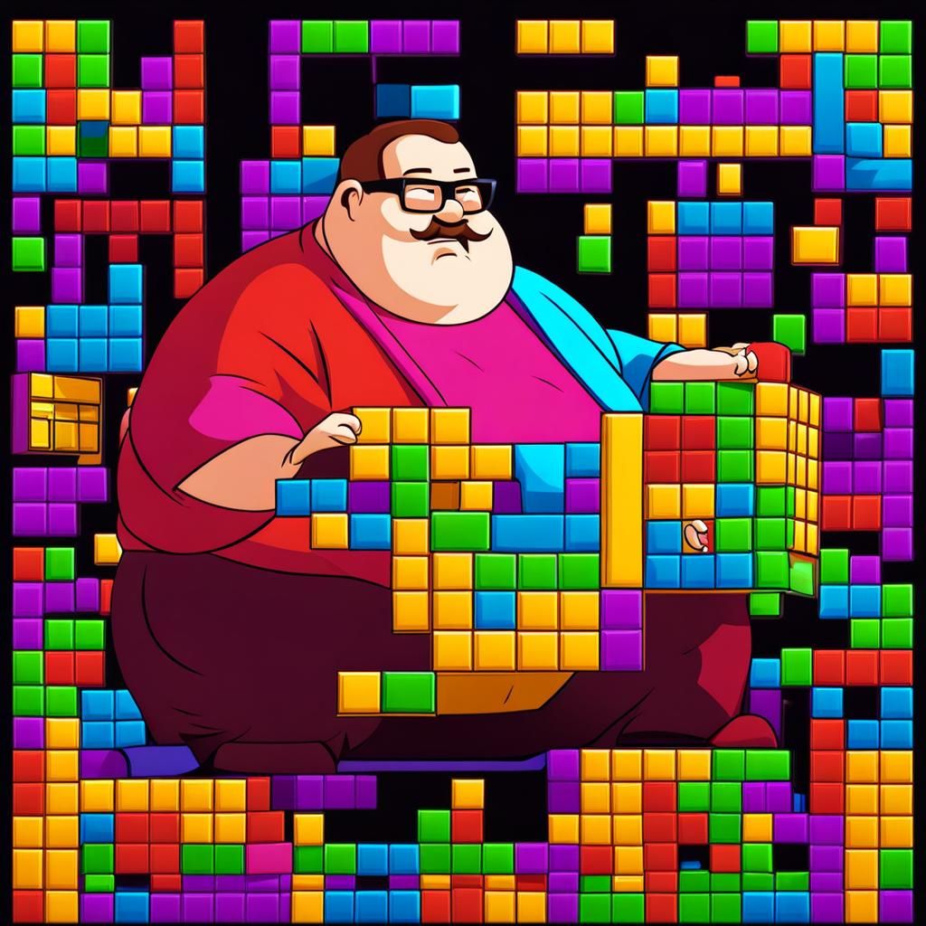 Person Playing Tetris