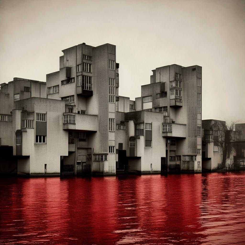 Cubist Harbor in Black and White Photography