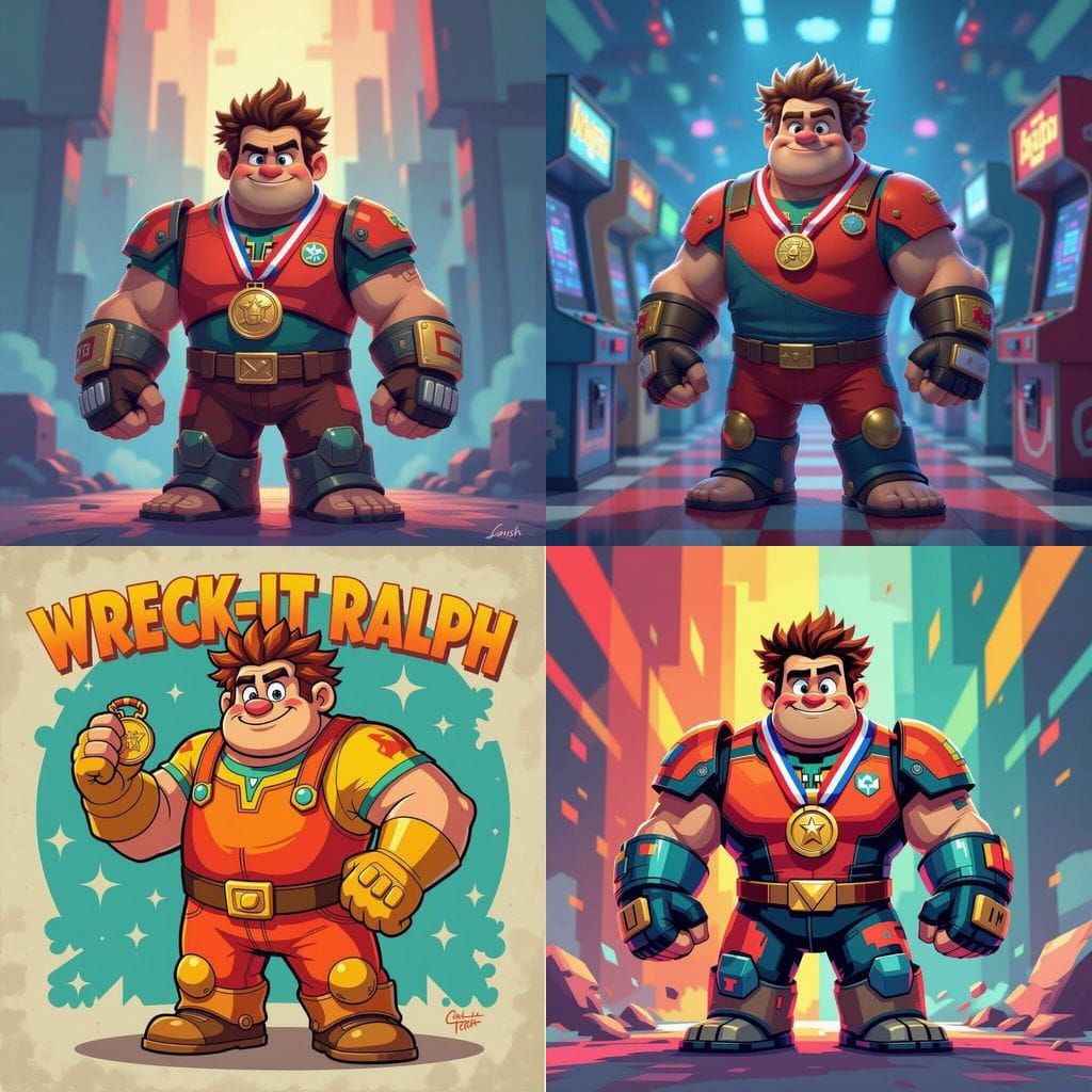 Wreck-It Ralph Celebrates Victory with Medal