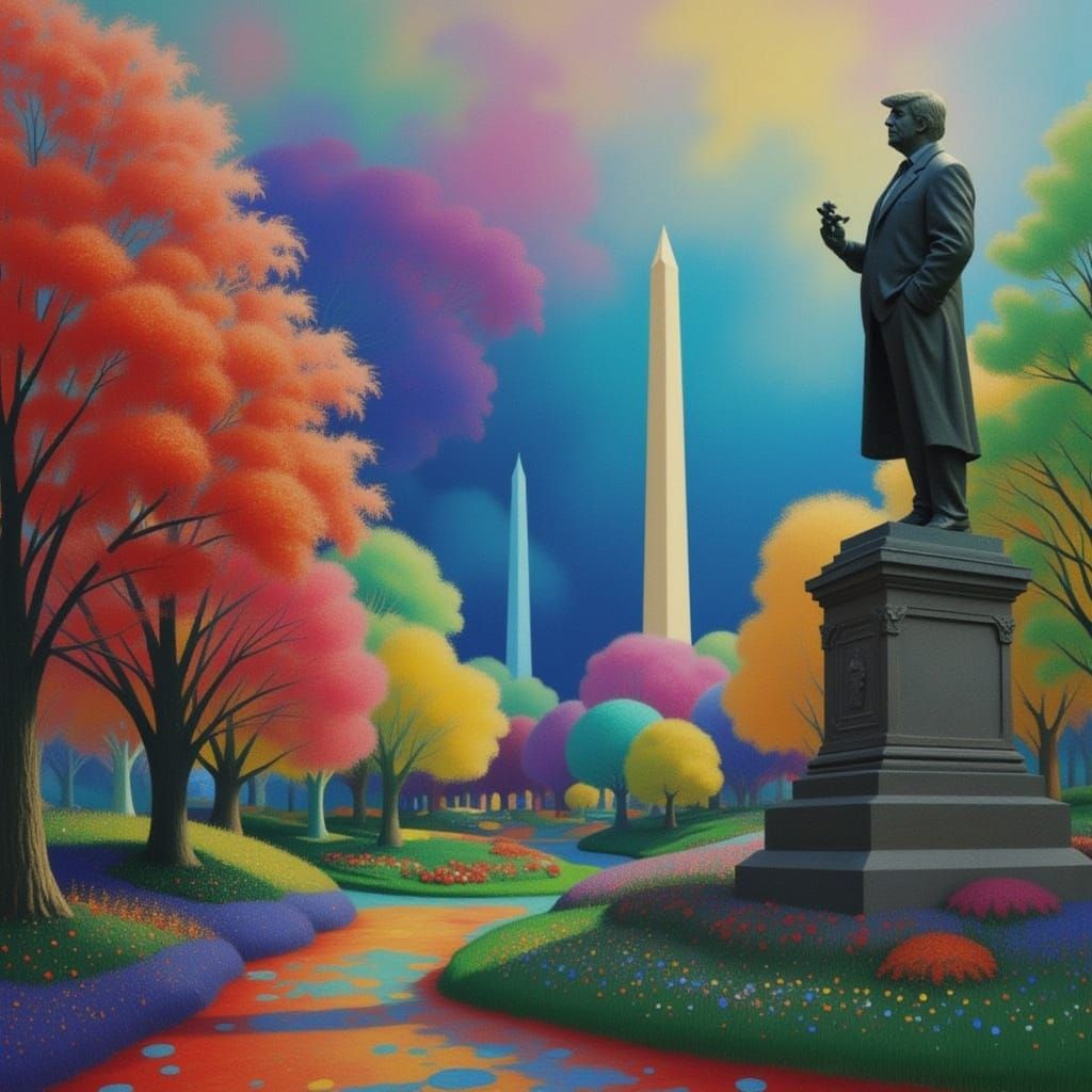 Abandoned Post-apocalyptic Washington DC with a Crumbling Tr...