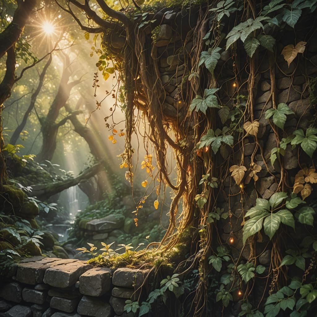 Mystical Forest Tapestry in Dreamlike Concept Art