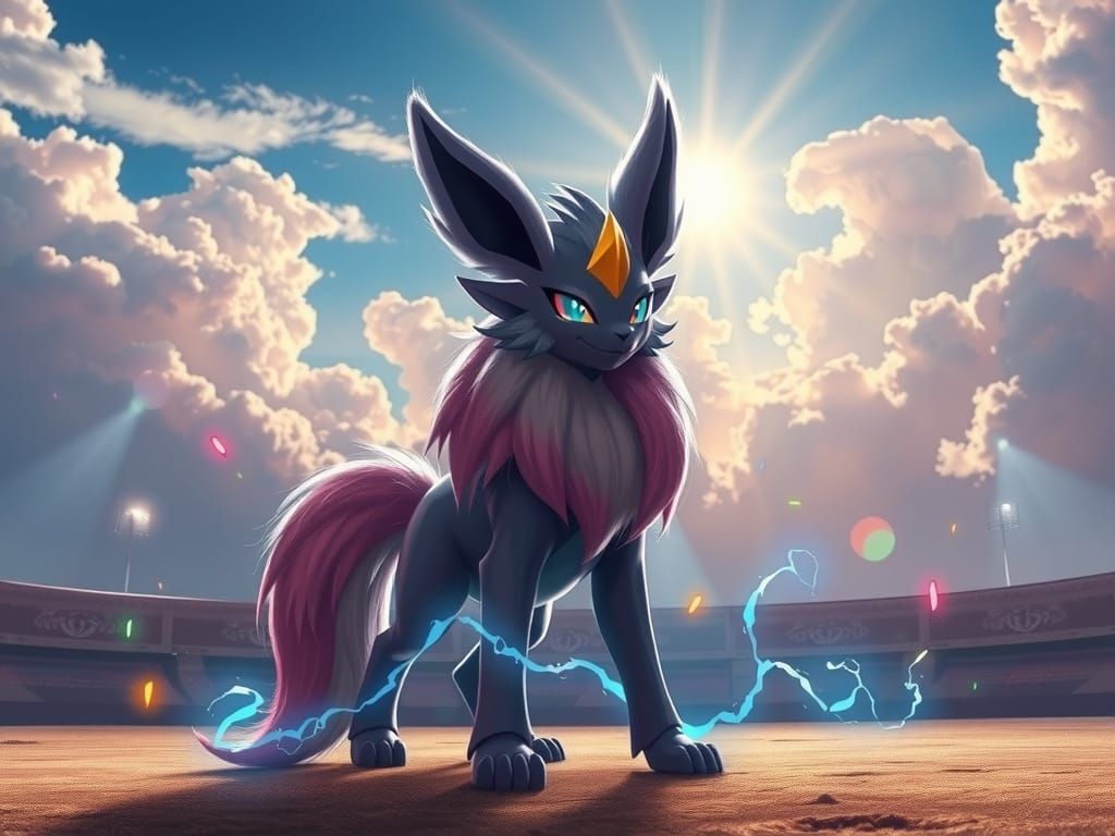 Dynamic Luxray in Arena with Electric Sparks