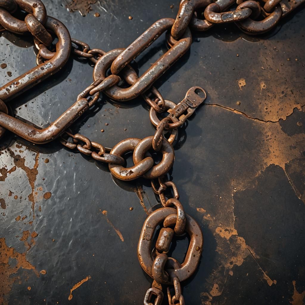 Gritty Industrial Chain: Macro Shot in Grime