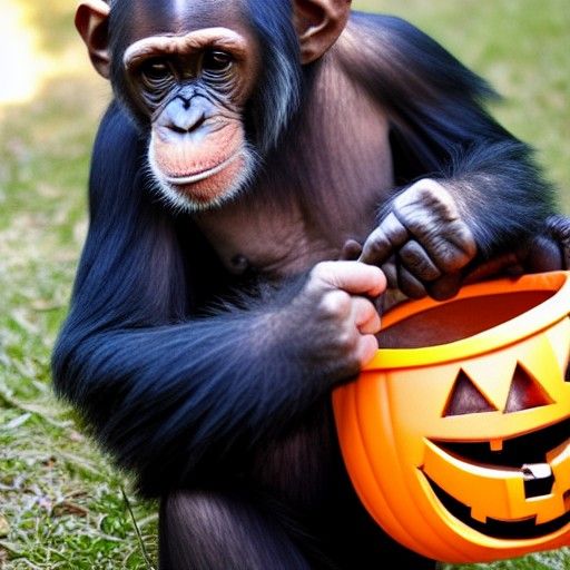 Chimpanzees Celebrate Halloween in Costume