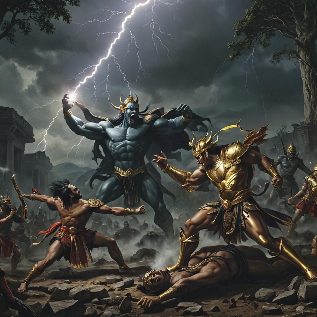 Indra's Lightning Strikes King Kamsa