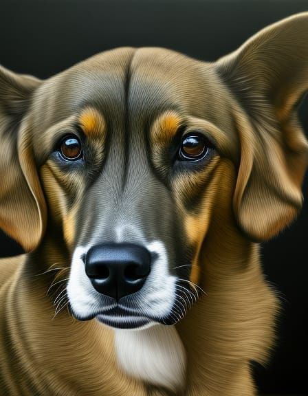 Hyperdetailed Fantasy Dog Oil Painting