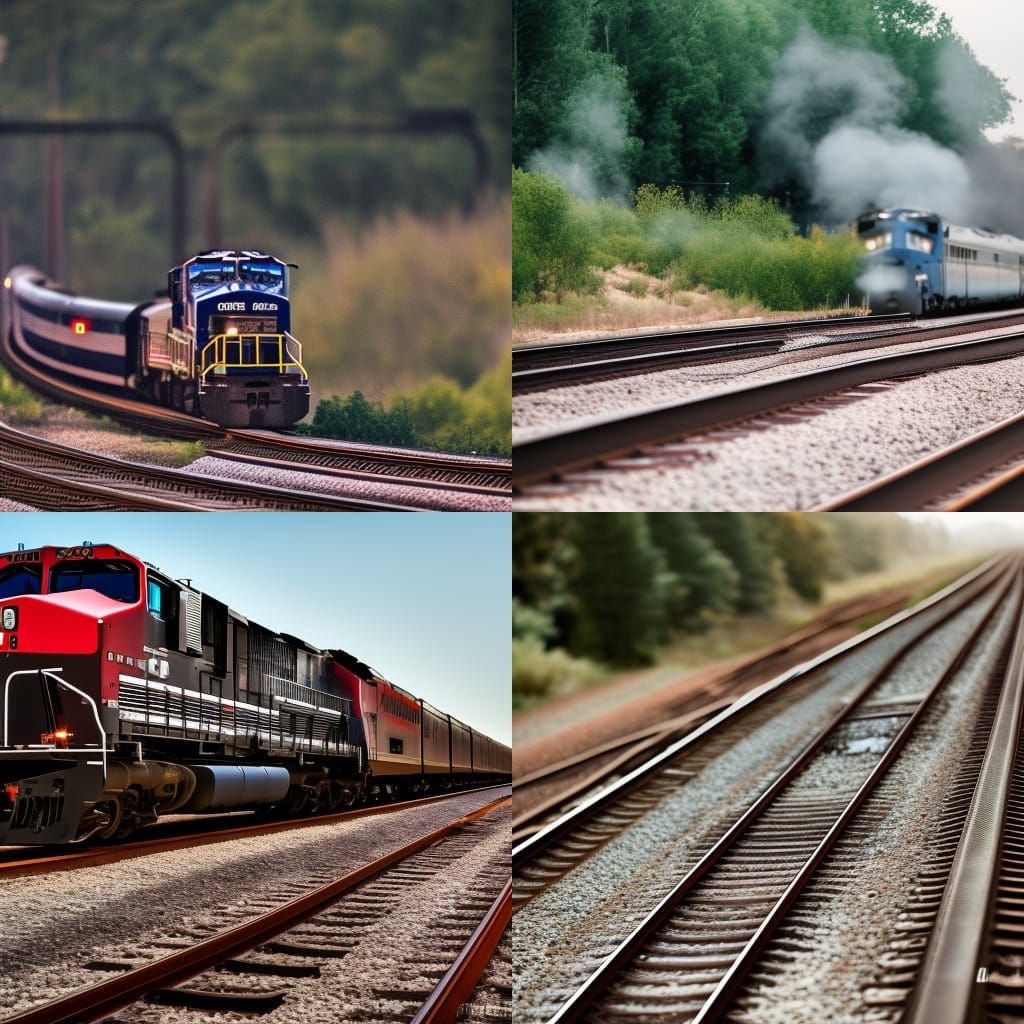 American Diesel Train in Professional Photography Style