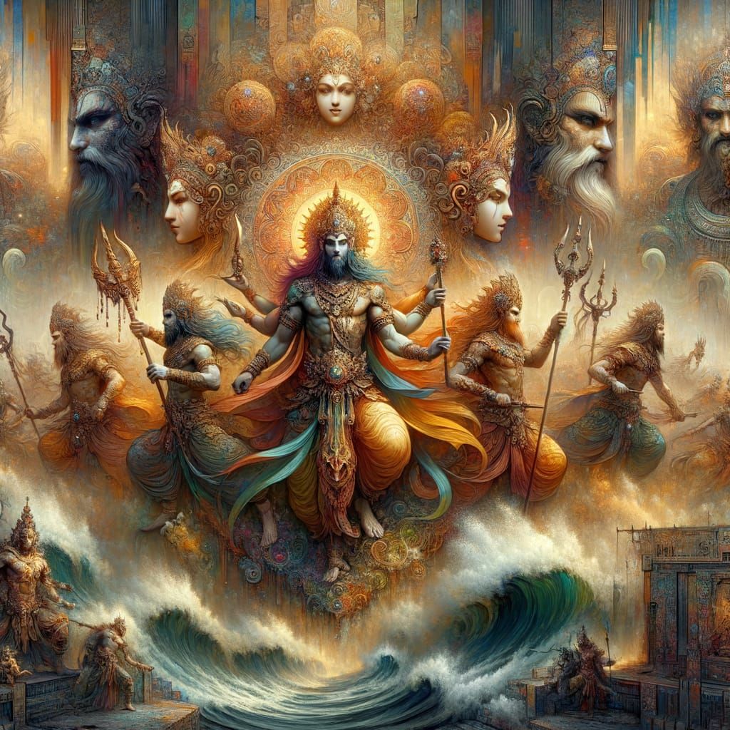 Pandavas of Mahabharata: Epic Fantasy Matte Painting