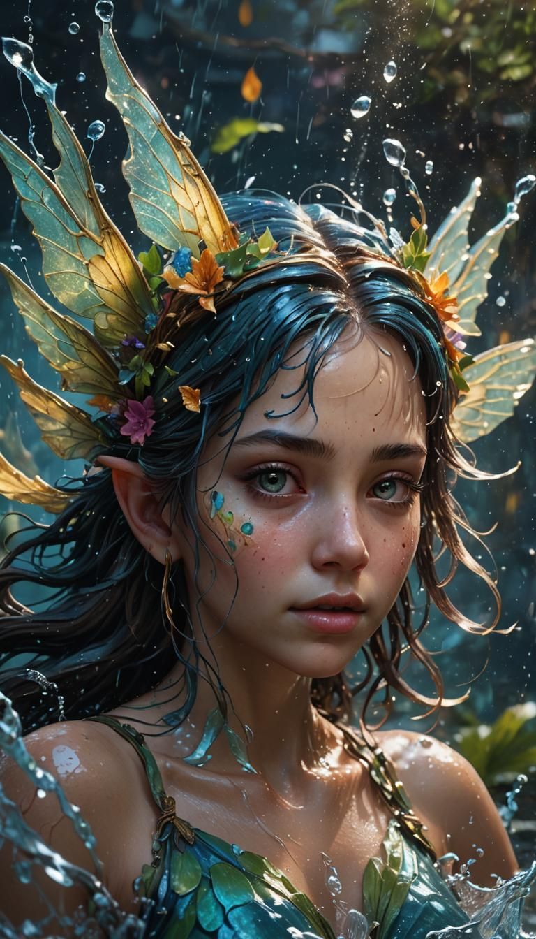 Hyperrealistic Water Fairy Concept Art
