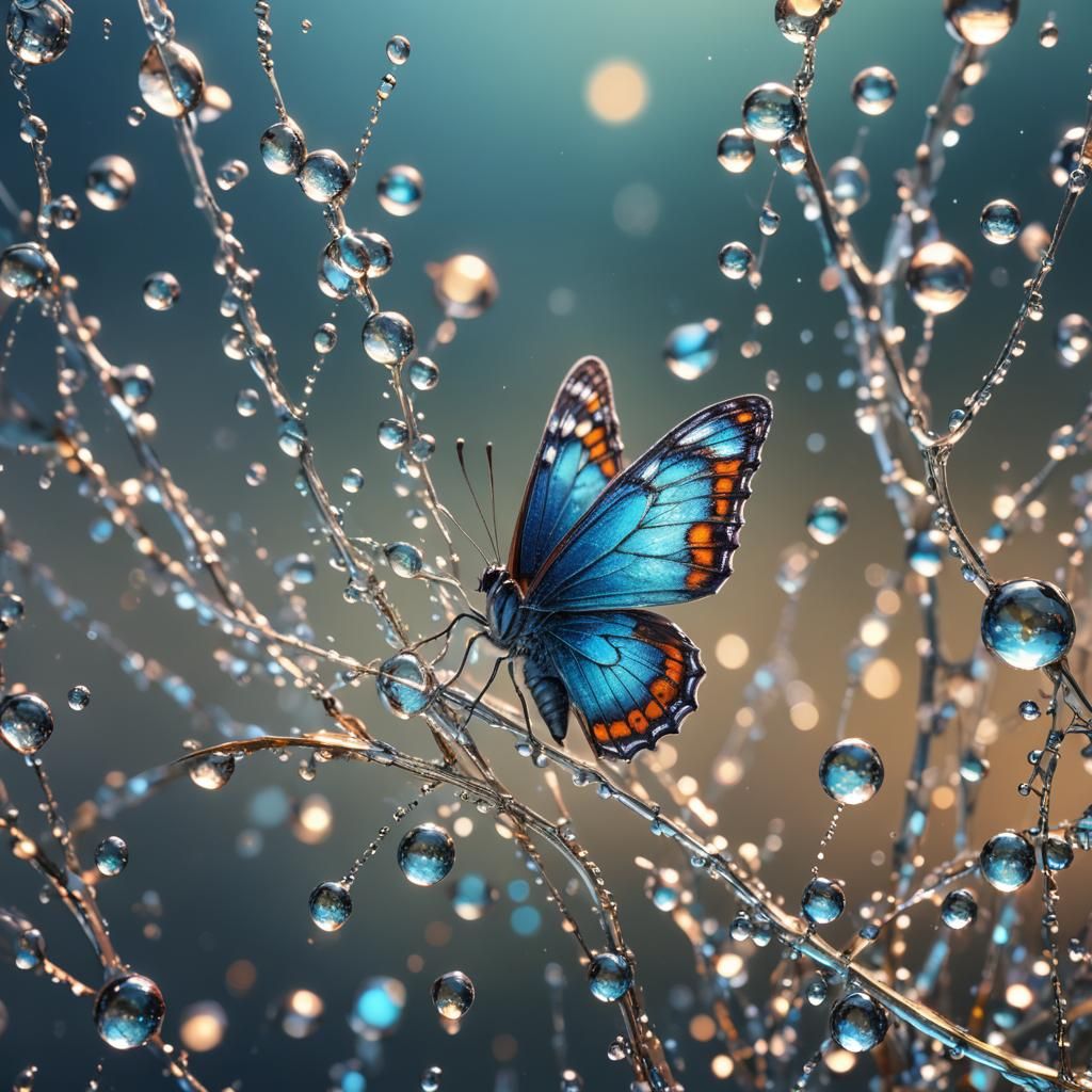 Macro Butterfly Reflects Morning Light