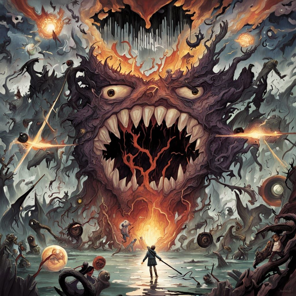 Fractured Psyche: Inner Turmoil in Turbulent Dreamscape