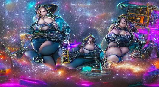 BBW Space Pirates in Cyberpunk Astral Art
