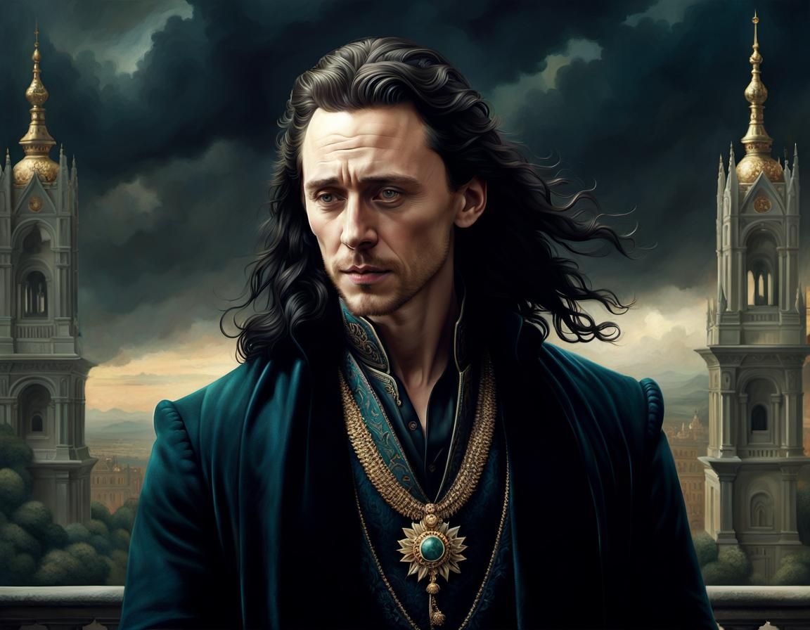 Dramatic Portrait of Man with Long Hair