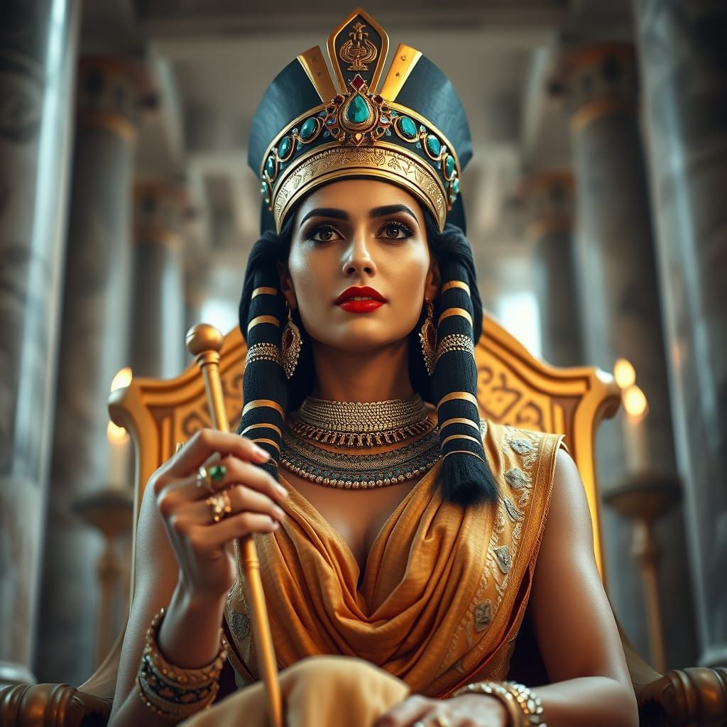 Ancient Egyptian Queen Exudes Imperial Power and Authority