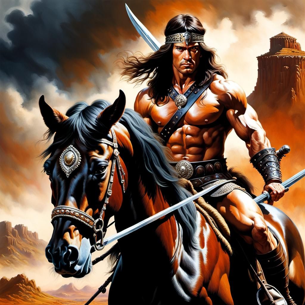 Conan the Barbarian Portrait in Hyperrealistic Style