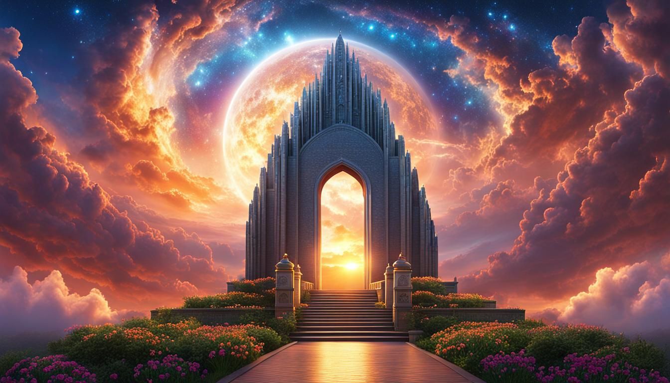 Celestial Gateway to Eternal Sunset Dimension