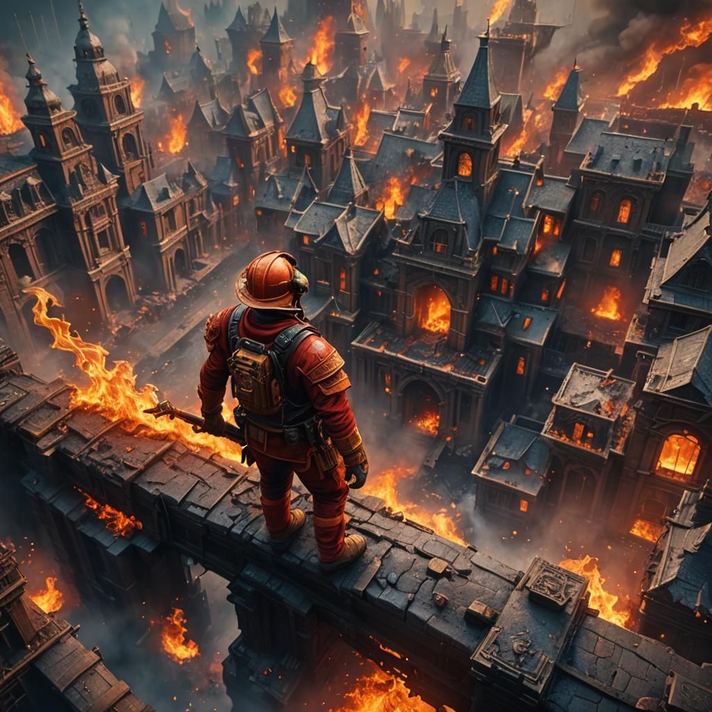Fantastical Fire Man Concept Art