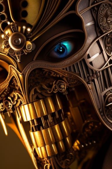 Futuristic Vampire Cyborg in Gothic Sci-Fi Style