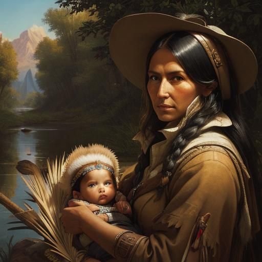 Sacagawea Guiding Lewis and Clark: Hyperrealistic Concept Ar...