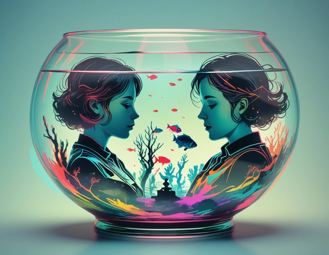 Fishbowl Souls: Glitch Art in Retro-Futurism