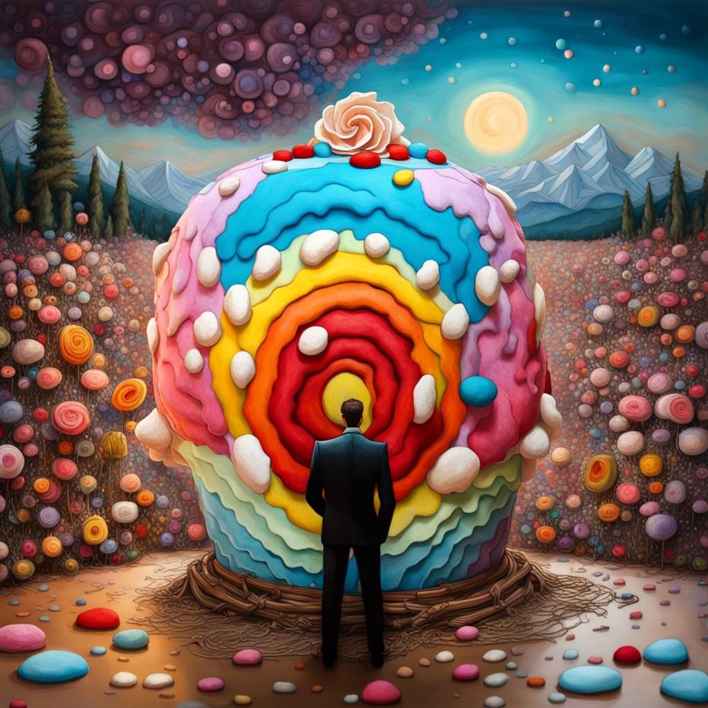 Psychedelic Ice Cream Wedding Cake by Klimt