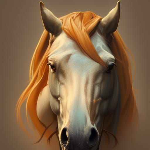 Hyperdetailed Horse Portrait in Dynamic Lighting