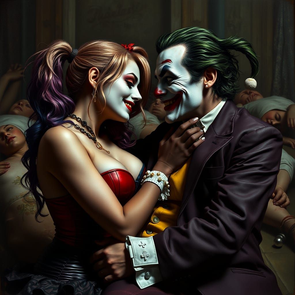 Harley Quinn and Joker Share Intimate Moment Amidst Dark Car...