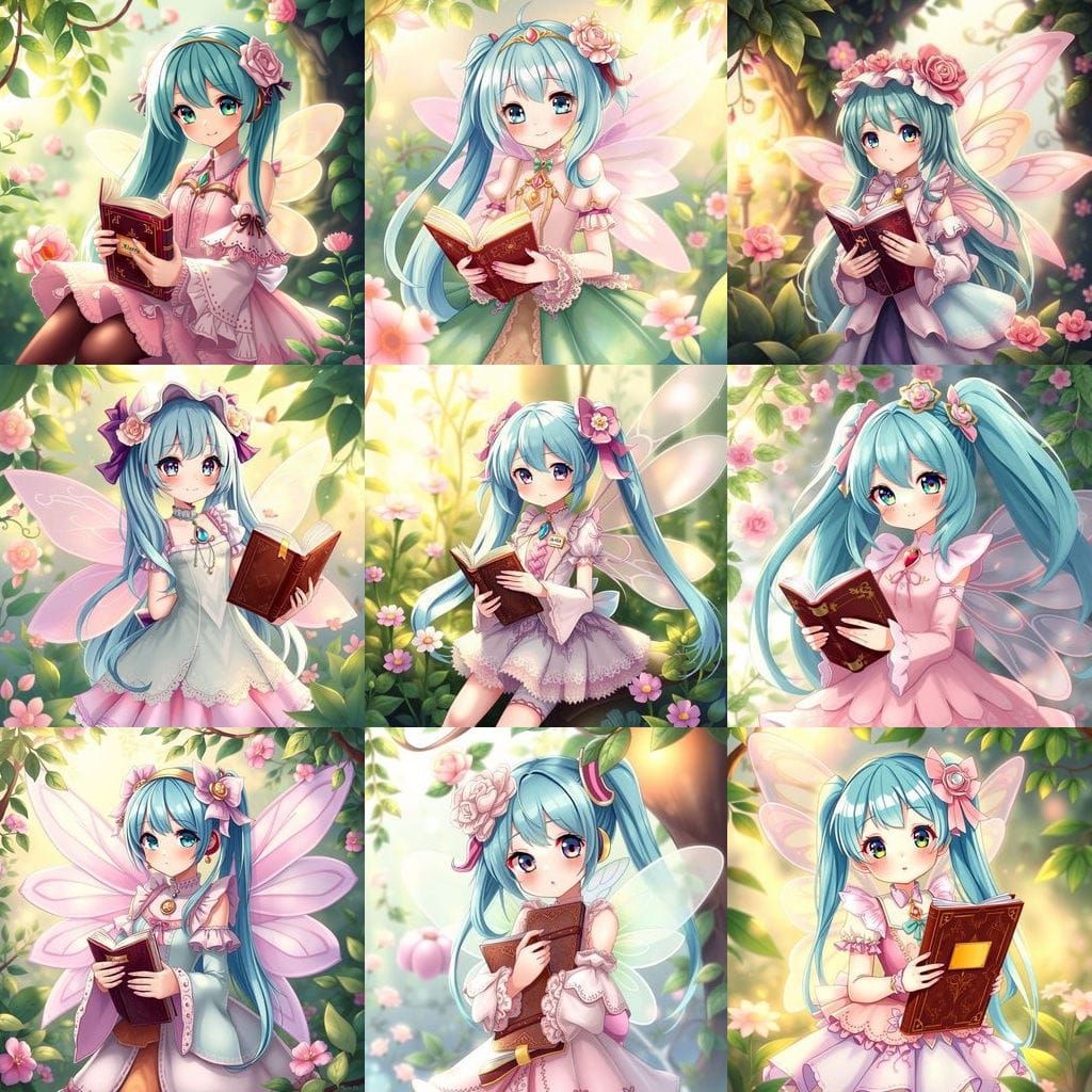 Whimsical Fairy Name Tags in a Miku-Inspired Book