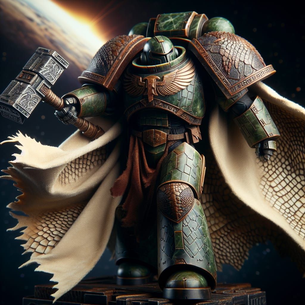 Jade Space Marine with Lizard Hide Cape