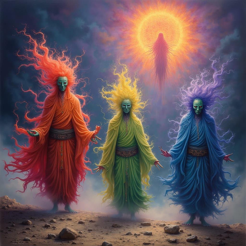Tibetan Spirits of Chaos in Dreamscape Realm