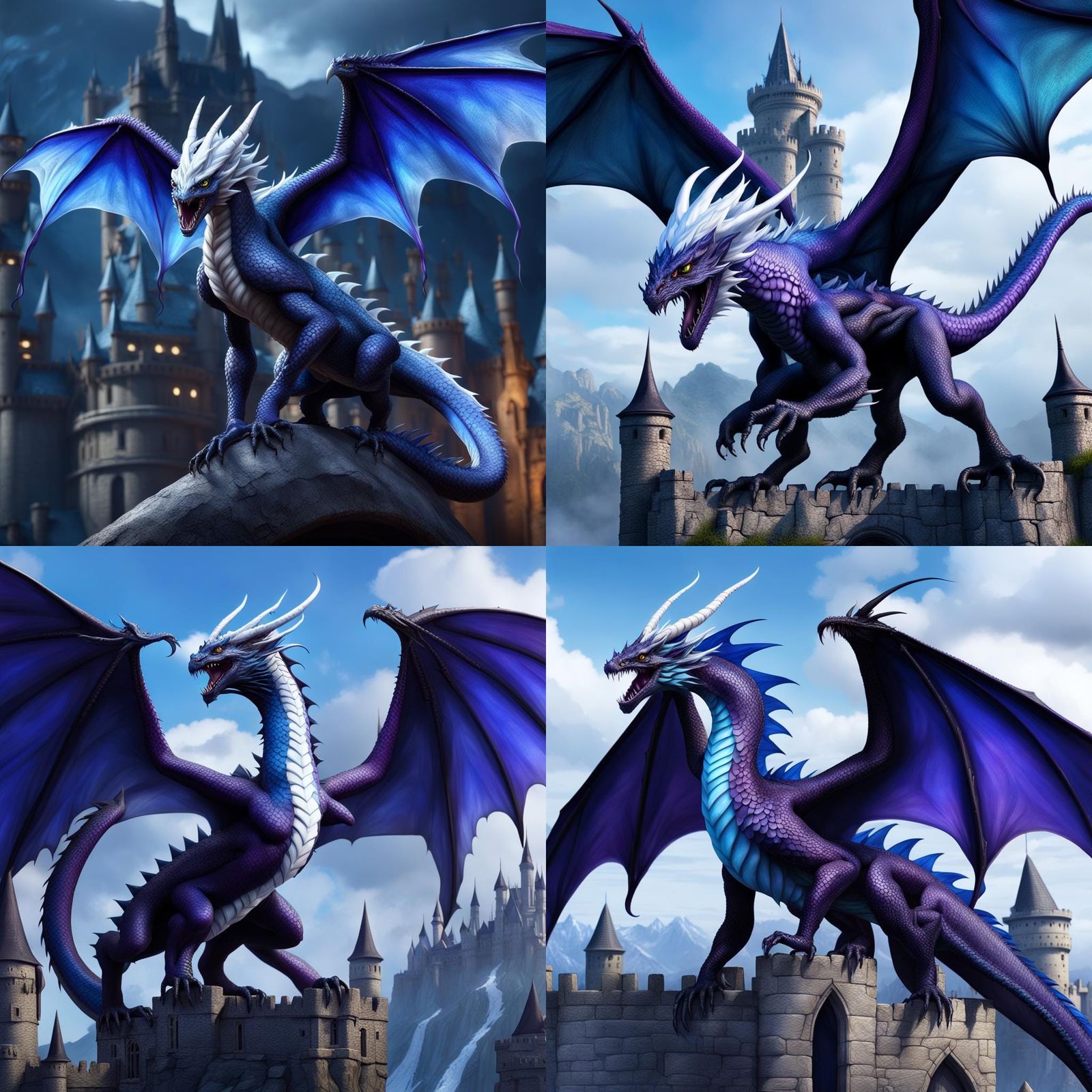 Dragon Tribrid Waving, Detailed Matte Painting